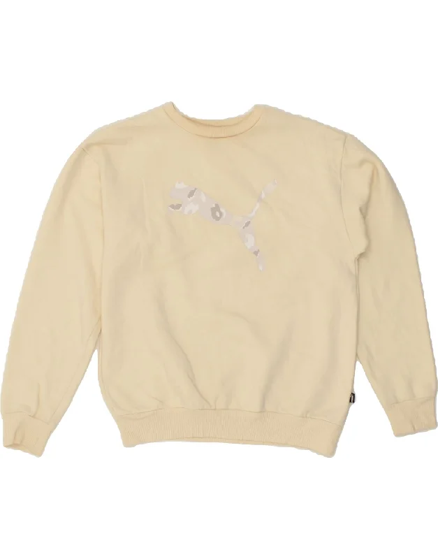 PUMA Womens Graphic Sweatshirt Jumper UK 6 XS Beige Cotton Hoodie with Hood Adjustable Protection PUMA Womens Graphic Sweatshirt Jumper UK 6 XS Beige Cotton Hoodie with Hood Adjustable Protection