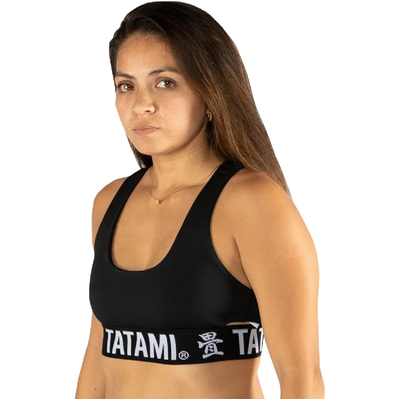 Tatami Fightwear Black Minimal Sports Bra - Black Comfortable Lace Bra