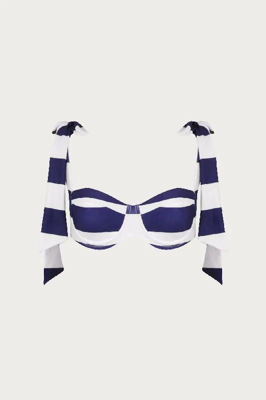 The Lady Bra (Navy/Cream Stripe) Supportive Wireless Bra