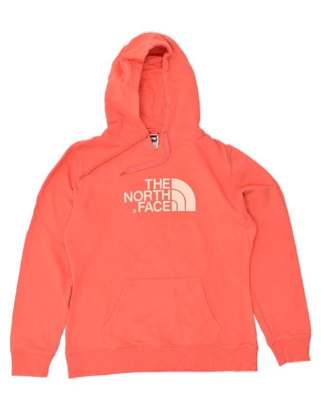 THE NORTH FACE Womens Graphic Hoodie Jumper UK 16 Large Orange Cotton Hoodie with Pastel Soft Subtle THE NORTH FACE Womens Graphic Hoodie Jumper UK 16 Large Orange Cotton Hoodie with Pastel Soft Subtle