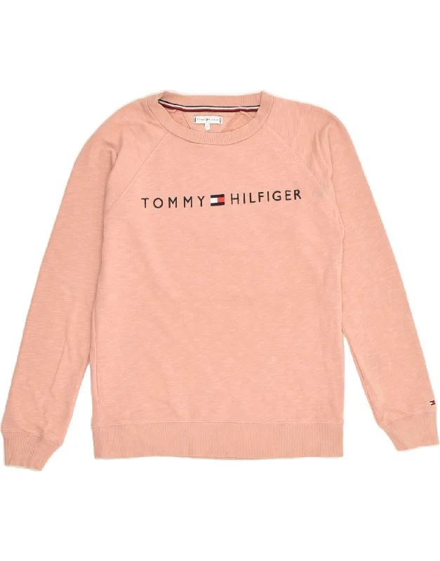 TOMMY HILFIGER Womens Graphic Sweatshirt Jumper UK 6 XS Orange Hoodie with Double Zipper Versatile Adjustable TOMMY HILFIGER Womens Graphic Sweatshirt Jumper UK 6 XS Orange Hoodie with Double Zipper Versatile Adjustable