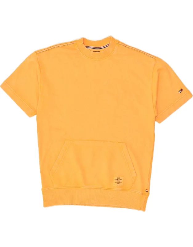 TOMMY HILFIGER Womens Short Sleeve Sweatshirt Jumper UK 6 XS Yellow Cotton Hoodie Jacket Zipper Layering TOMMY HILFIGER Womens Short Sleeve Sweatshirt Jumper UK 6 XS Yellow Cotton Hoodie Jacket Zipper Layering