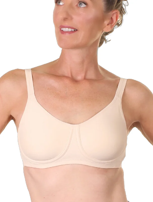 Trulife Lilly Bra, Beige | Nude Trulife Lilly Mastectomy Bras | Seamless Mastectomy Bras Lacy Underwire Bra