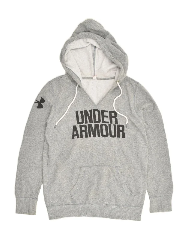 UNDER ARMOUR Womens Loose Fit Graphic Hoodie Jumper UK 10 Small Grey Hoodie with Mesh Breathable Sporty UNDER ARMOUR Womens Loose Fit Graphic Hoodie Jumper UK 10 Small Grey Hoodie with Mesh Breathable Sporty