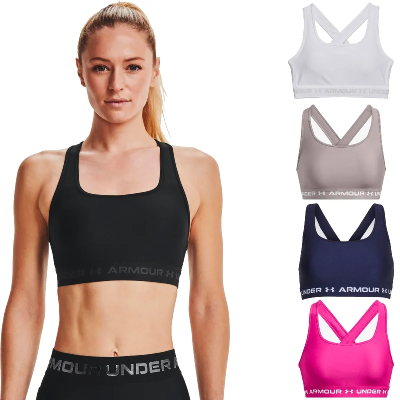 Under Armour Women's Mid Crossback Sports Bra Soft Padded Bralette