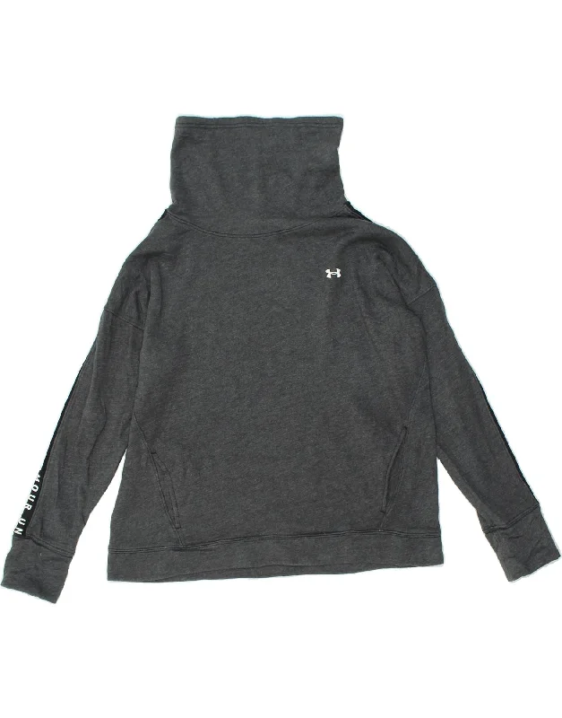 UNDER ARMOUR Womens Sweatshirt Jumper UK 16 Large Grey Hoodie with Lace Feminine Delicate UNDER ARMOUR Womens Sweatshirt Jumper UK 16 Large Grey Hoodie with Lace Feminine Delicate