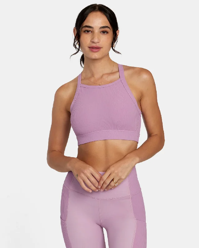 VA Essential High Impact Sports Bra - Lilac Sexy Mesh Bra