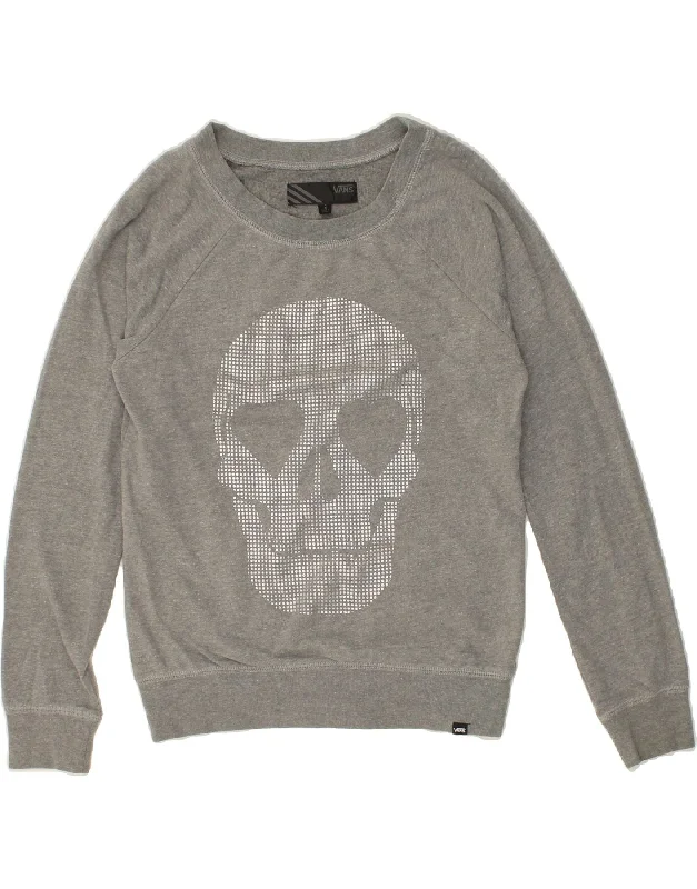 VANS Womens Graphic Sweatshirt Jumper UK 10 Small Grey Hoodie with Pastel Soft Subtle VANS Womens Graphic Sweatshirt Jumper UK 10 Small Grey Hoodie with Pastel Soft Subtle