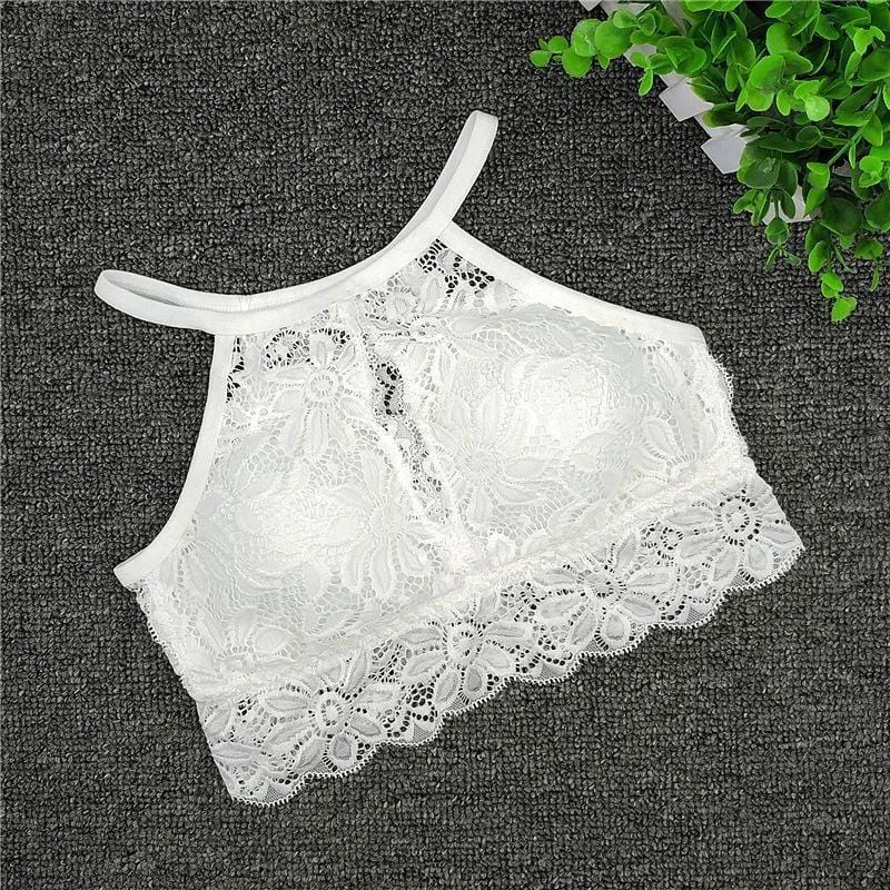 Women Backless 3/4 cup Comfortable Lace Wire Free Bra Stylish Lace Bralette