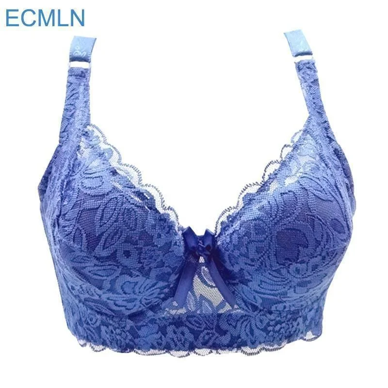 Women Full Cup Wire Free Adjustable Strap Lace Push Bra Seamless Bra Design