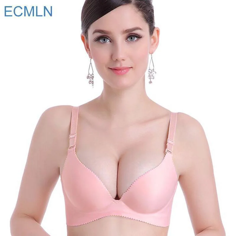 Women Seamless Adjustable Strap Satin Push Up Bra Floral Lace Bra