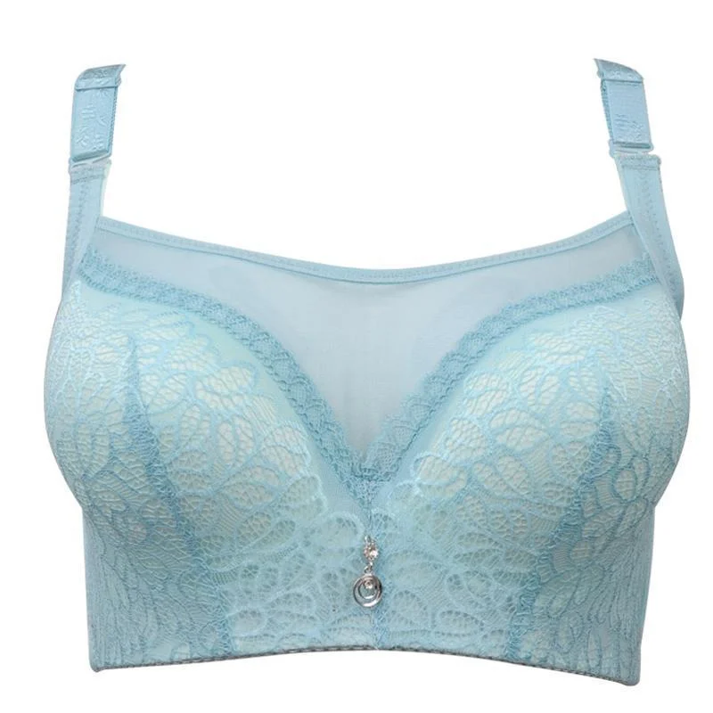 Women Sexy Floral Lace Underwire  Push Up Bra Sporty Compression Bra