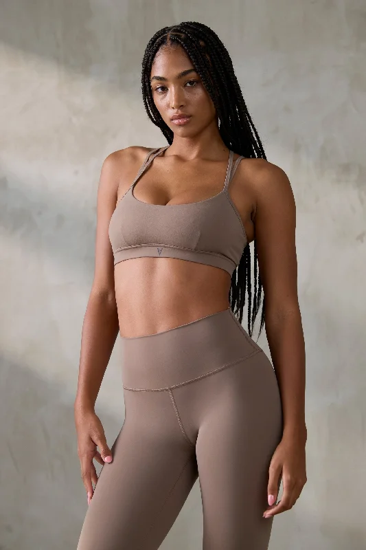 V_SCULPT STRAPPY SPORTS BRA - Tan Cozy Wire-Free Bra