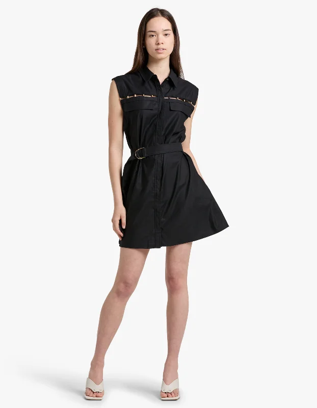 Stanbrook Mini Dress - Black Fashionable Polka Dot Mini Dress