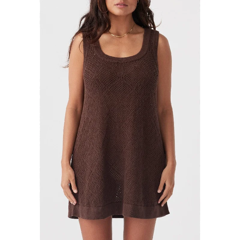 Arcaa Ezra Mini Dress - Chocolate Stylish Puff Sleeve Mini Dress