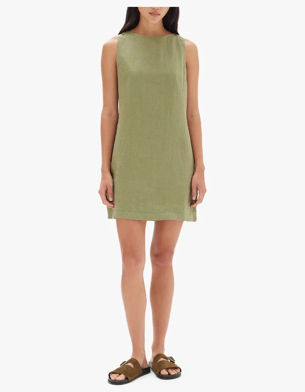 Nadine Mini Dress - Pandan Elegant Mini Dress with Ruffles