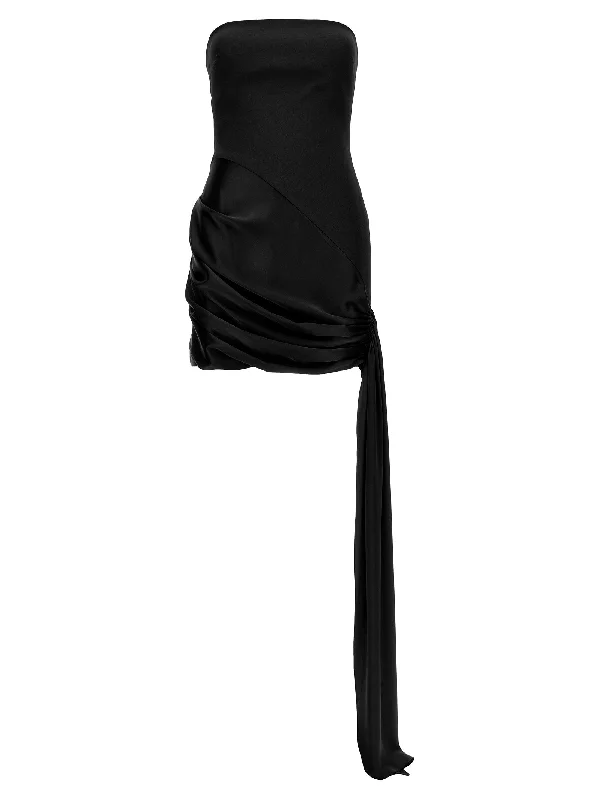 Asymmetric Hem Strapless Mini Dress Comfortable Wrap Mini Dress