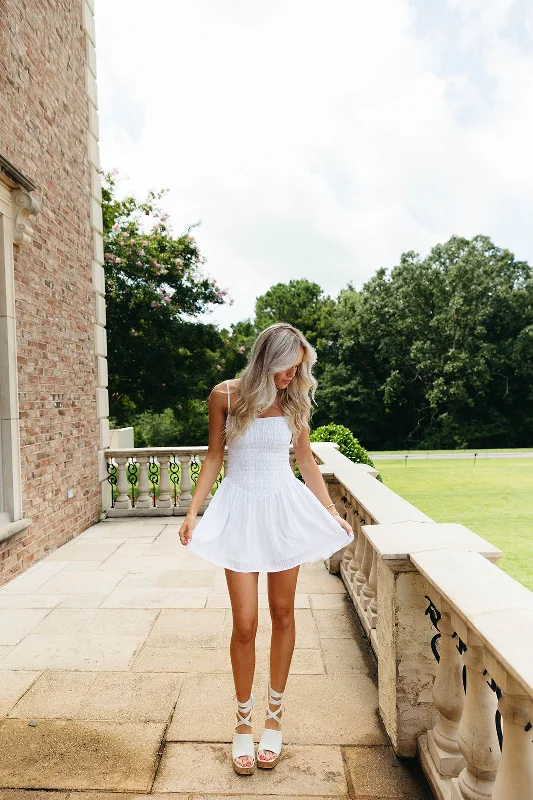 Confidence Is Key Mini Dress - White Trendy Lace Mini Dress