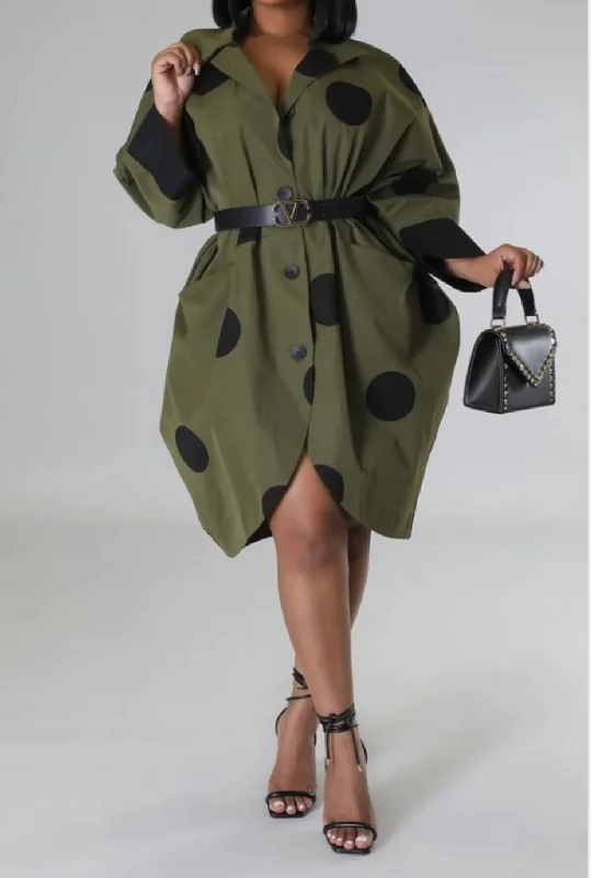 Long Sleeve Midi Dress Olive Comfortable Ribbed Midi Dress