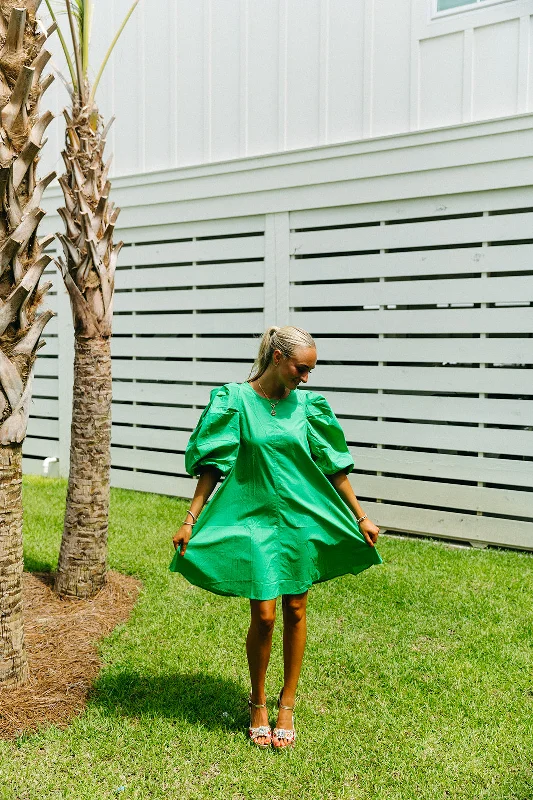 Look Good Mini Dress - Green Casual High-Waist Mini Dress