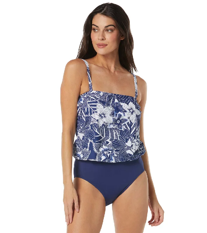 Roxanne Women's Bra Sized Chlorine Resistant Tropic Bloom Blouson One Piece Swimsuit (C/D/DD Cup) Lace-Detail Bikini Set Roxanne Women's Bra Sized Chlorine Resistant Tropic Bloom Blouson One Piece Swimsuit (C/D/DD Cup) Lace-Detail Bikini Set