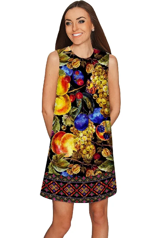 Summer Night Adele Baroque Print Shift Mini Dress - Women Cozy T-Shirt Mini Dress