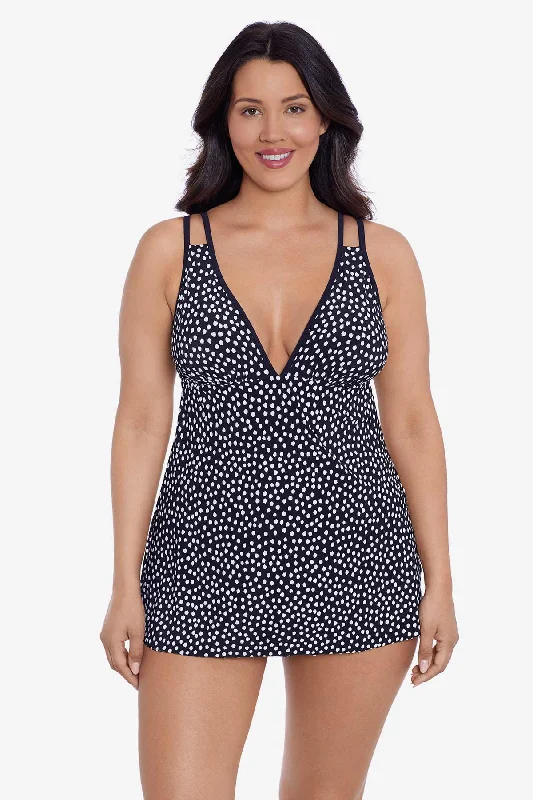 Tracey One Piece Swim Dress Funfetti Elegant Ruffled Bikini