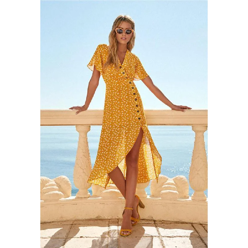 Summer Casual Irregular Midi Dresses Fashionable One-Shoulder Midi Dress