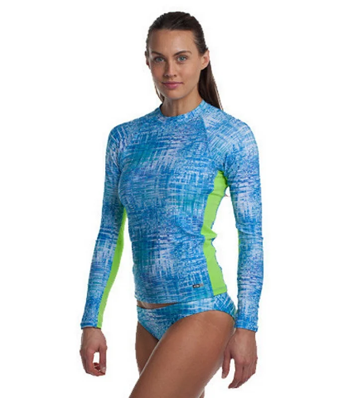 EQ Swimwear Glitch L/S Rashguard Glitch/Citron Swim Dress with Belt