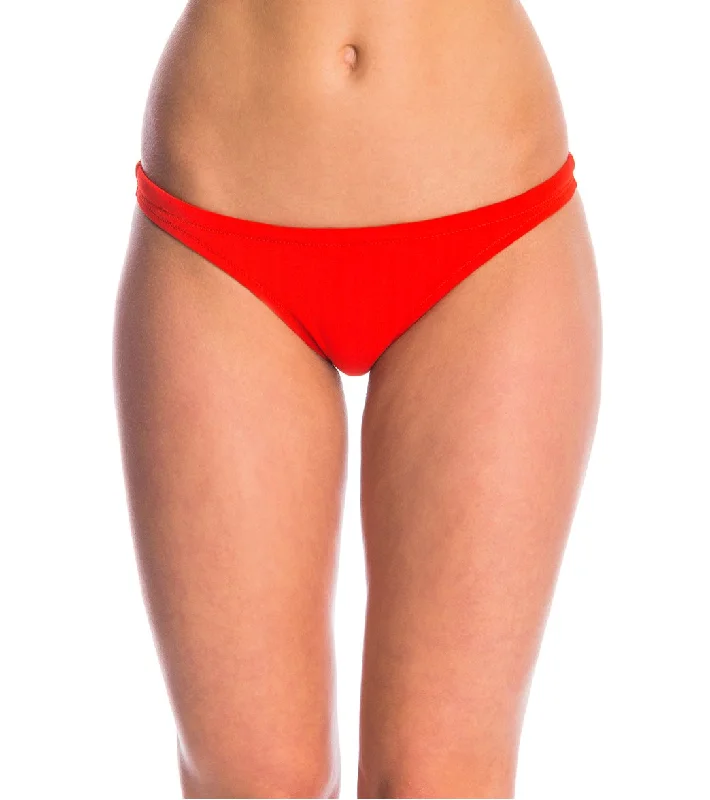 Speedo Solid Lo-Rise Swimsuit Bottom Fiery Red Strappy Back Bikini