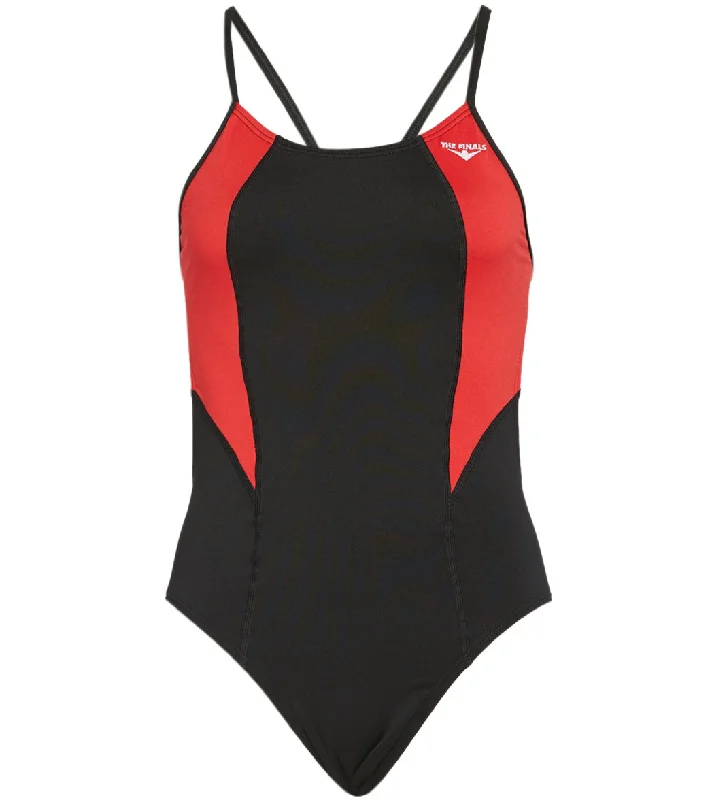 The Finals Women's Surf Splice Swan Back One Piece Swimsuit Halter Neck Swimsuit