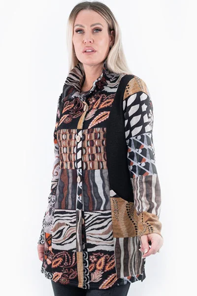 Autumn Print Jacket One-Shoulder Jacket Off-the-Shoulder Jacket Asymmetrical Jacket
