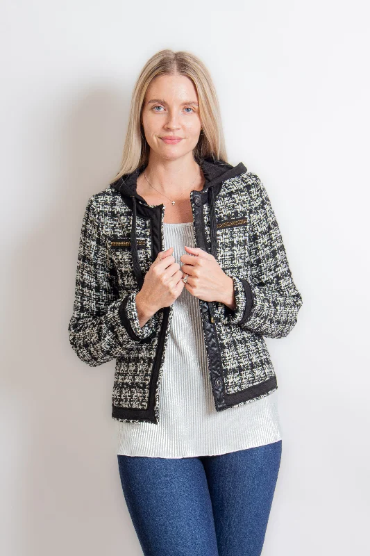 Black & White Front Button Jacket Herringbone Jacket Houndstooth Jacket Plaid Jacket Black & White Front Button Jacket Herringbone Jacket Houndstooth Jacket Plaid Jacket