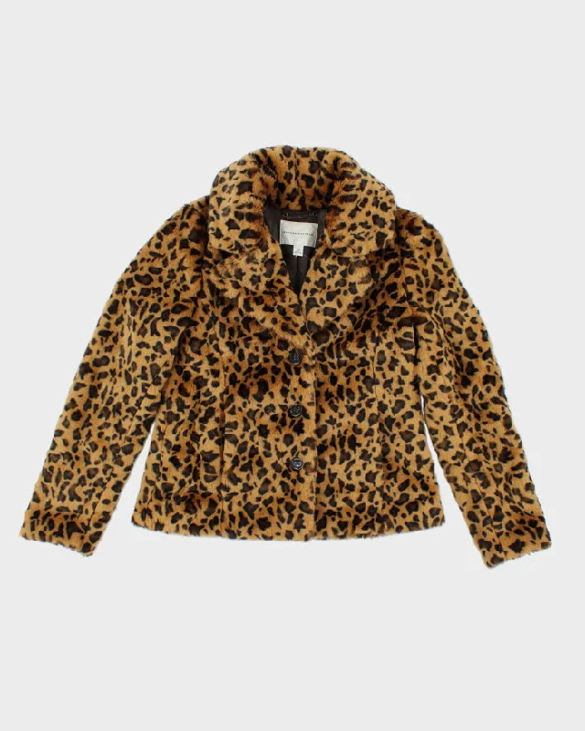 Banana Republic Leopard Print Faux Fur Jacket - S Corduroy Jacket Velvet Jacket Brocade Jacket