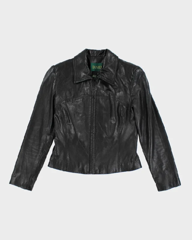 Danier Women's Black Leather Jacket - S Corduroy Jacket Velvet Jacket Brocade Jacket