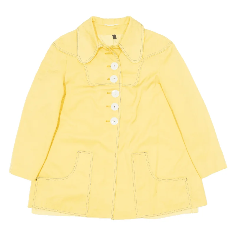 DIOLEN Womens Jacket Yellow 90s M Faux Fur Jacket Real Fur Jacket Shearling Jacket