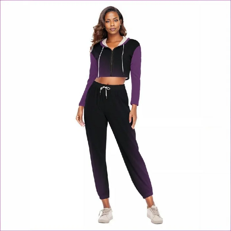 Fade Womens Crop Hoodie Sports Set Hoodie Dress Longline Feminine