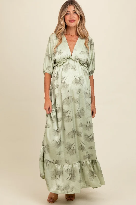 Light Olive Floral Chiffon Ruffle Accent Maternity Maxi Dress Comfortable Cotton Maxi Dress Light Olive Floral Chiffon Ruffle Accent Maternity Maxi Dress Comfortable Cotton Maxi Dress