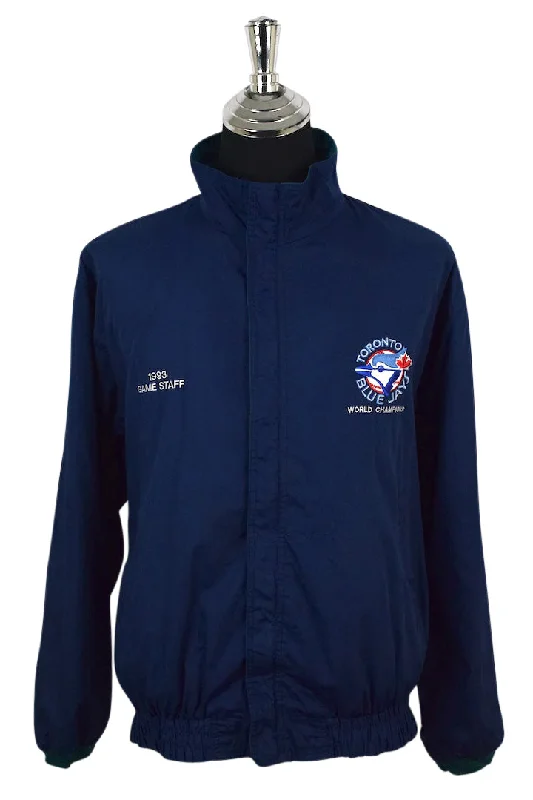 1993 Toronto Blue Jays MLB Spray Jacket Notch Collar Jacket Peter Pan Collar Jacket Cowl Neck Jacket 1993 Toronto Blue Jays MLB Spray Jacket Notch Collar Jacket Peter Pan Collar Jacket Cowl Neck Jacket