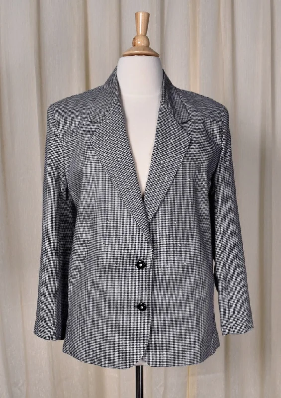 NWT 1990s Vintage Houndstooth Rhinestone Blazer Jacket Jersey Jacket Tulle Jacket Batik Jacket NWT 1990s Vintage Houndstooth Rhinestone Blazer Jacket Jersey Jacket Tulle Jacket Batik Jacket