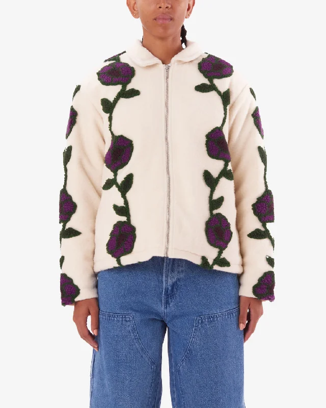 Obey FIELDS JACQUARD SHERPA JACKET - UNBLEACHED MULTI Zippered Jacket Buttoned Jacket Snapped Jacket Obey FIELDS JACQUARD SHERPA JACKET - UNBLEACHED MULTI Zippered Jacket Buttoned Jacket Snapped Jacket