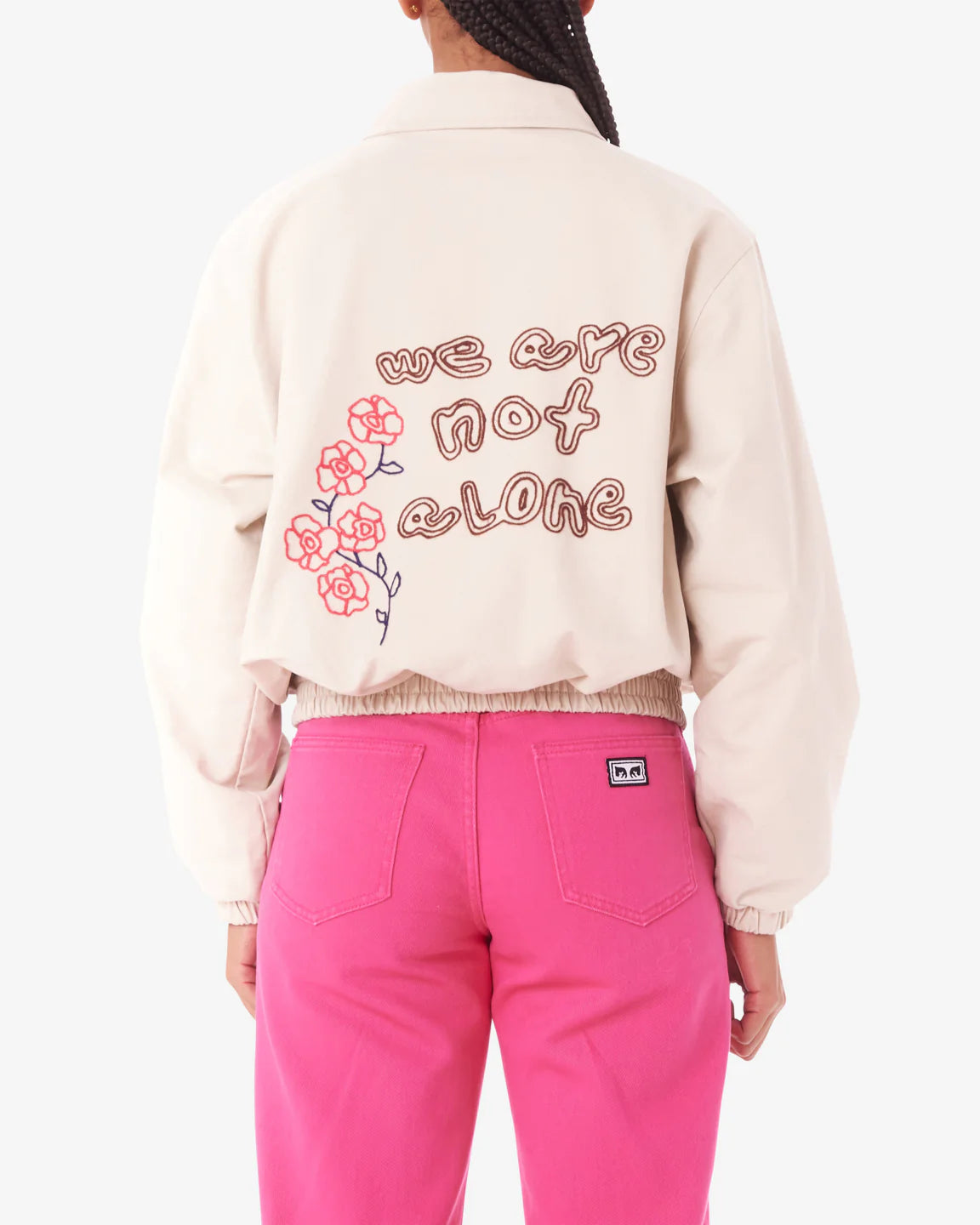 Obey GARDEN BLOUSON JACKET - SILVER GREY Front Pockets Side Pockets Patch Pockets