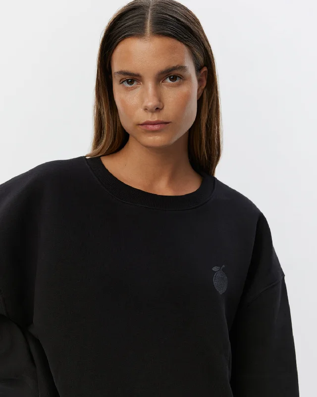 ELISW SWEATSHIRT - Black Hoodie with V-Neck Classic Versatile