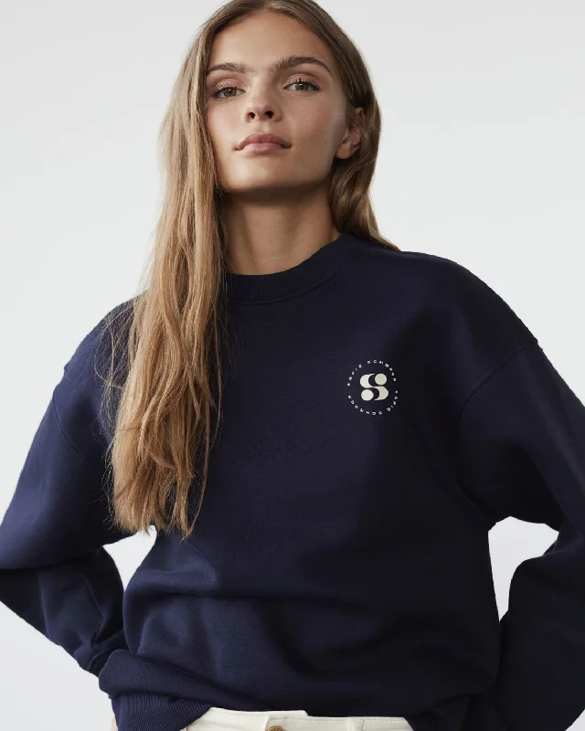 PARISW SWEATSHIRT - Navy Hoodie with Drawstring Waist Adjustable Fitted