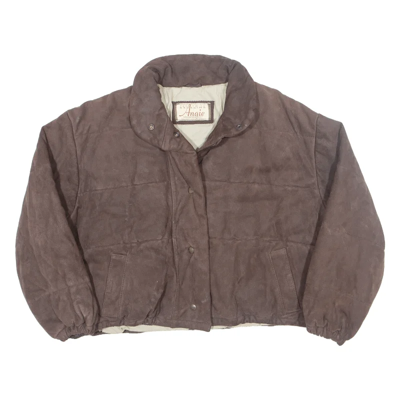 TERRITORIE REDSKINS Angie Womens Puffer Jacket Brown Leather M Herringbone Jacket Houndstooth Jacket Plaid Jacket TERRITORIE REDSKINS Angie Womens Puffer Jacket Brown Leather M Herringbone Jacket Houndstooth Jacket Plaid Jacket