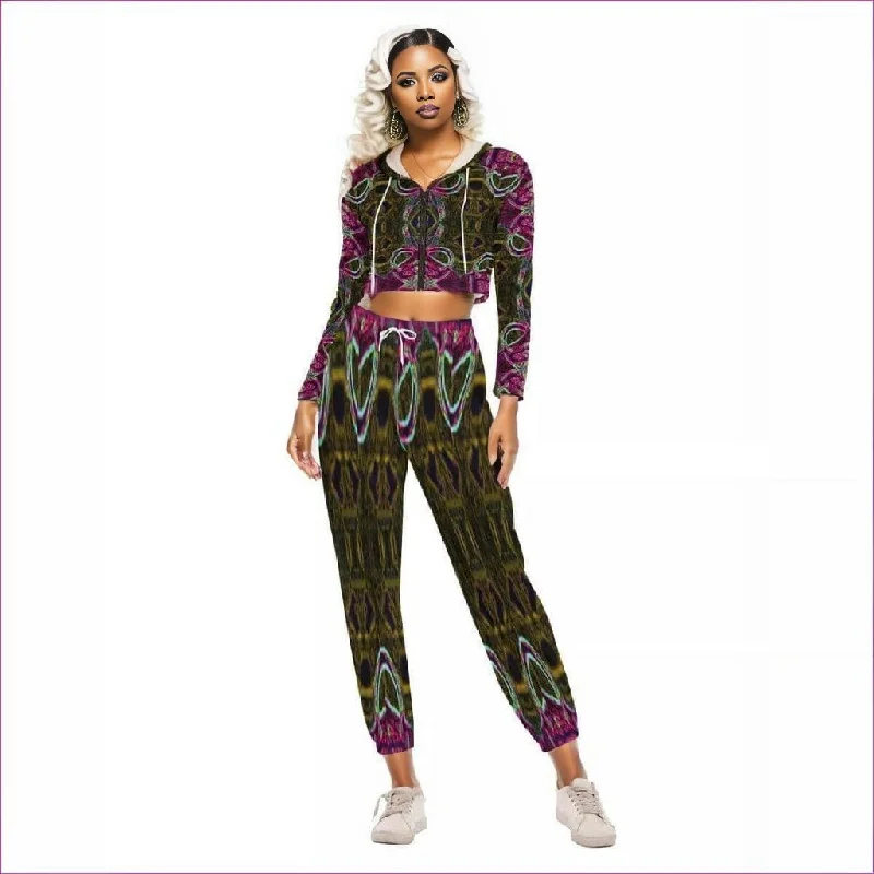 Tribalist Women's Crop Hoodie Sports Set Hoodie with Print Artistic Unique