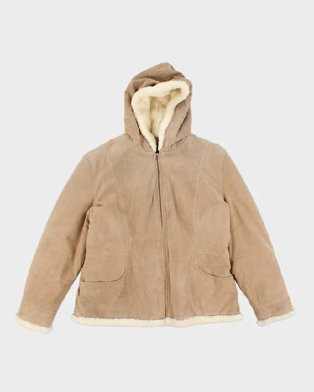 Vintage Weather Tamer Leather Faux Fur Lined Hooded Jacket - L Toggled Jacket Drawstring Jacket Belted Jacket Vintage Weather Tamer Leather Faux Fur Lined Hooded Jacket - L Toggled Jacket Drawstring Jacket Belted Jacket