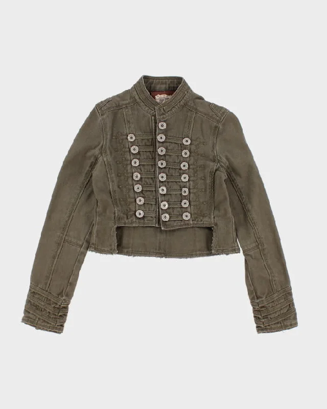 Vintage Women's Parade Style Button Up Jacket - XXS Zippered Front Buttoned Front Snap Front Vintage Women's Parade Style Button Up Jacket - XXS Zippered Front Buttoned Front Snap Front