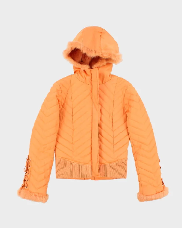 Vintage Women's Y2K Bebe Angora Hooded Puffer Jacket - S Print Jacket Jacquard Jacket Embroidered Jacket Vintage Women's Y2K Bebe Angora Hooded Puffer Jacket - S Print Jacket Jacquard Jacket Embroidered Jacket