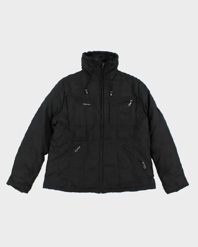 Vintage Y2K Women's DKNY Multi Pocket Hooded Jacket - L Welt Pockets Slit Pockets Flap Pockets Vintage Y2K Women's DKNY Multi Pocket Hooded Jacket - L Welt Pockets Slit Pockets Flap Pockets